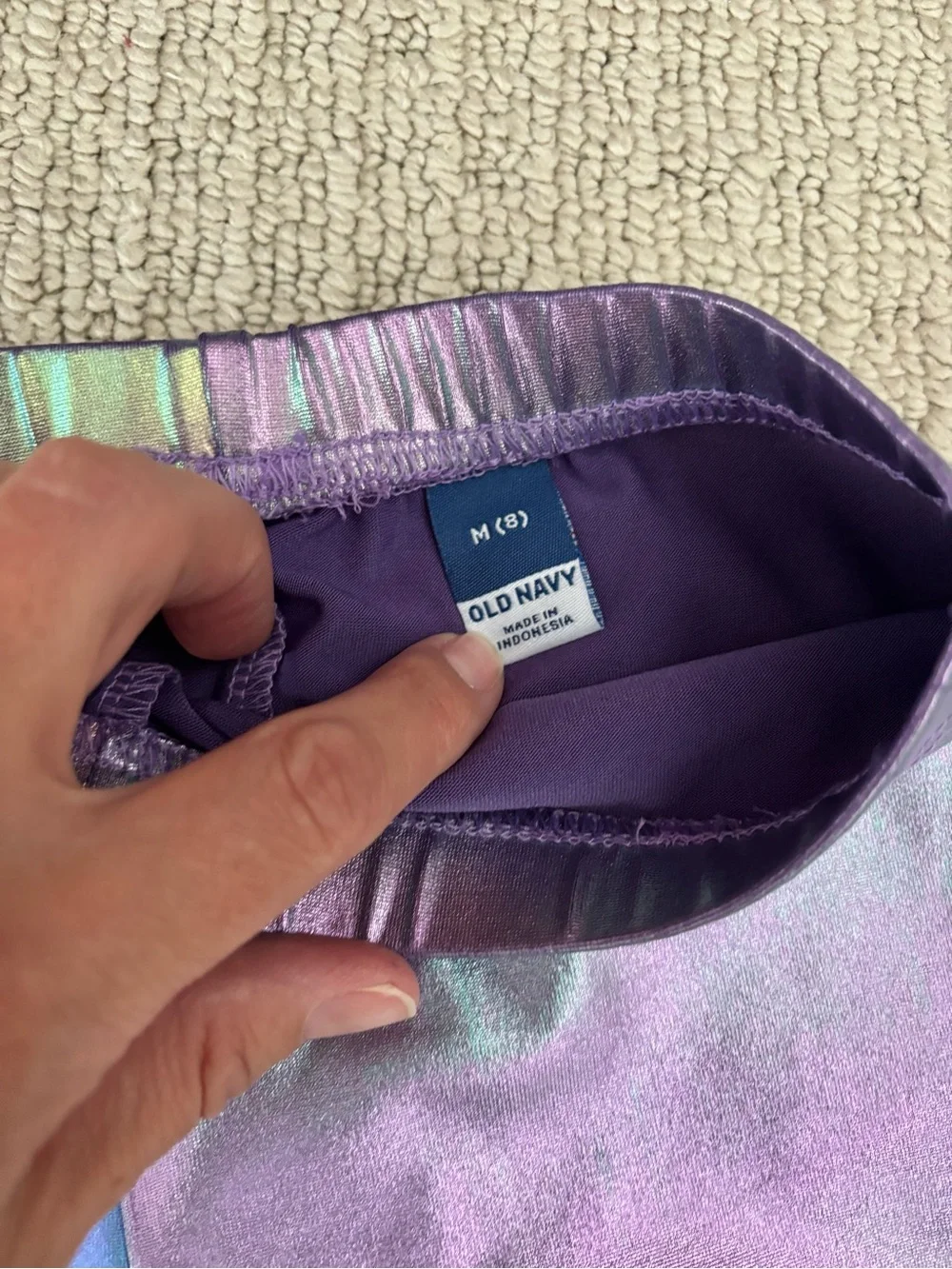Old Navy Girls' Iridescent Rainbow Leggings - Purple, Green, Blue